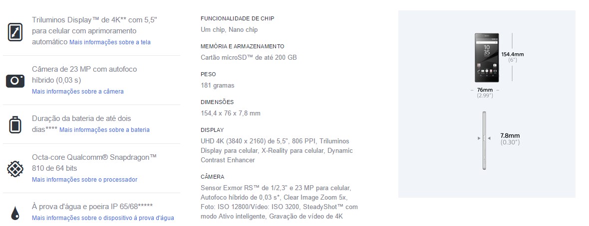 sony xperia z5- funcionalidades