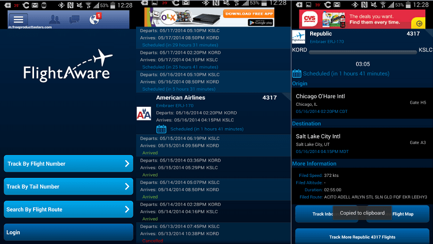 Aplicativo Flightaware Flightaware