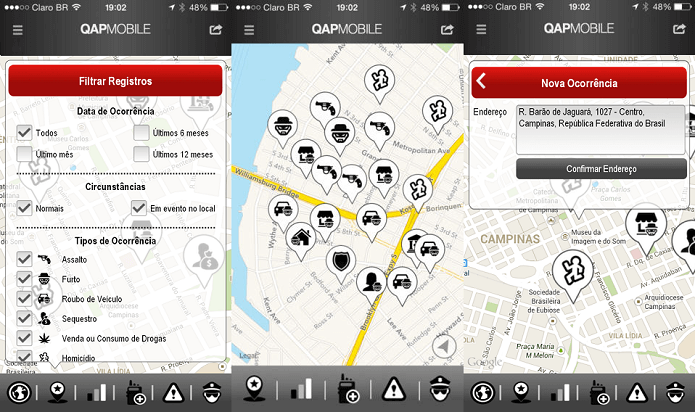 Evite locais perigosos com o QAP Mobile. QAP Mobile