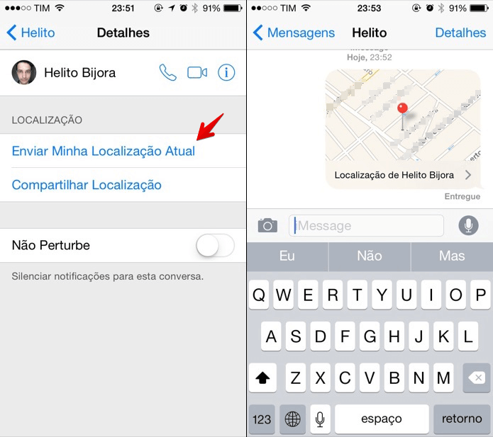 Compartilhar localização por mensagem iphone Compartilhar localização por mensagem