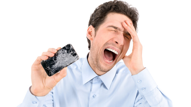 Homem Com Celular Quebrado Celular Quebrado