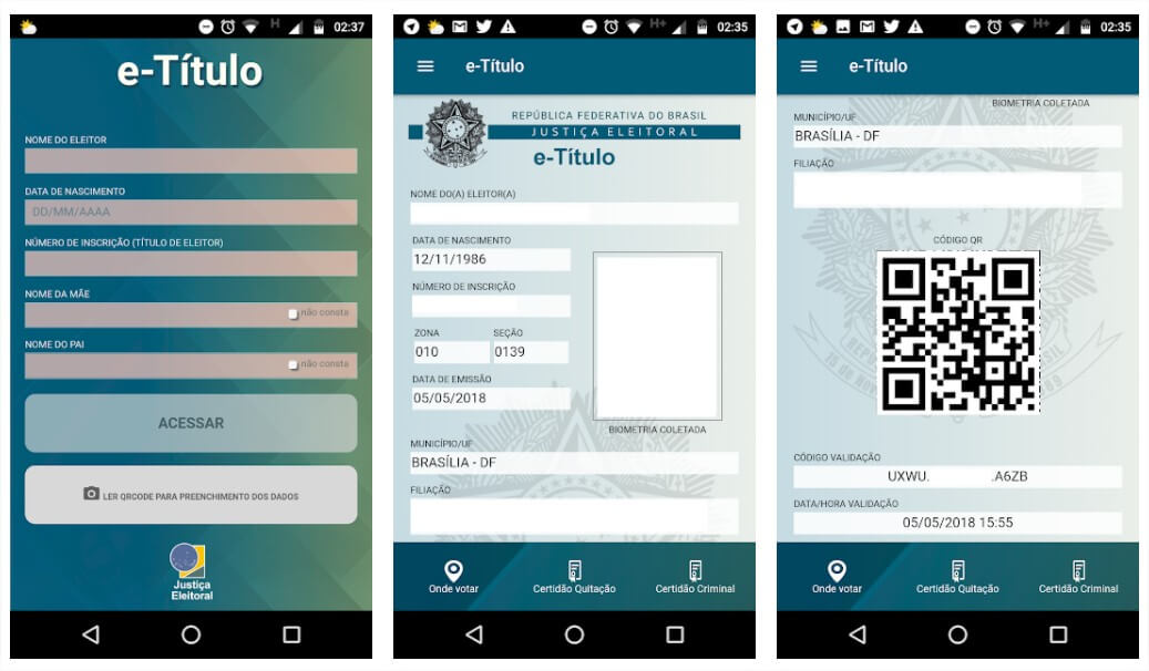 imagens do aplicativo e-título e-titulo-aplicativo-de-smartphone