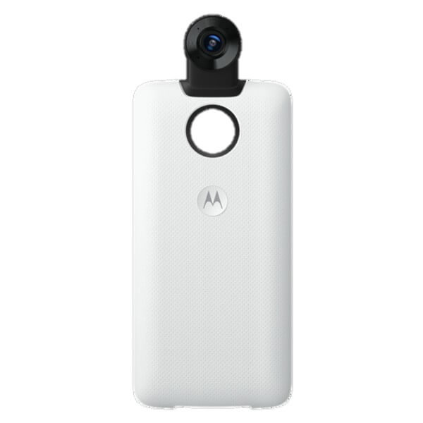 Moto Z Moto 360 Camera Moto Z Moto 360 Camera, na cor branca. O fundo da imagem é branco.