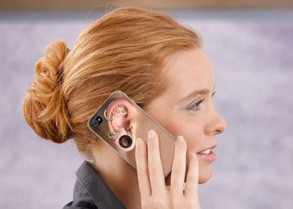Capa de celular com foto de orelha
